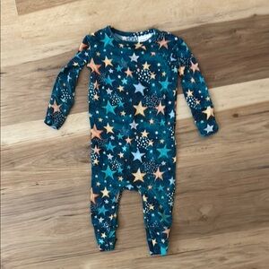 Posh Peanut Blue and Orange Footies with Star Celestial Design 6-9mo